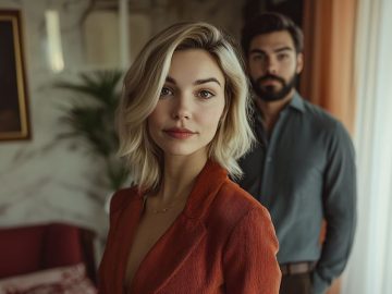 A man and woman in an apartment | Source: Midjourney