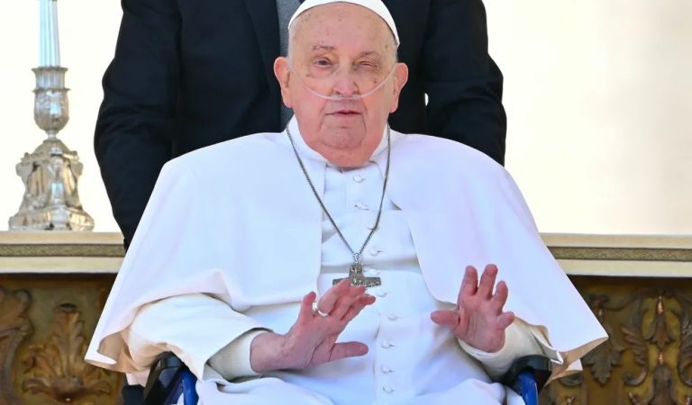 Pope Francis Makes First Public Appearance Since Hospital Release Two Weeks Ago