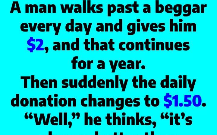 A man walks past a beggar every day