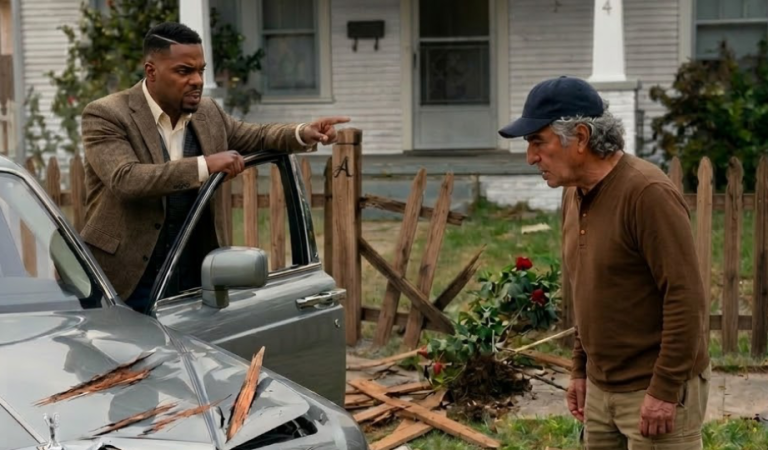 A Rich Neighbor Crashed His Rolls-Royce Into My Fence and Refused to Pay — The Next Morning I Found Something Unexpected in My Yard